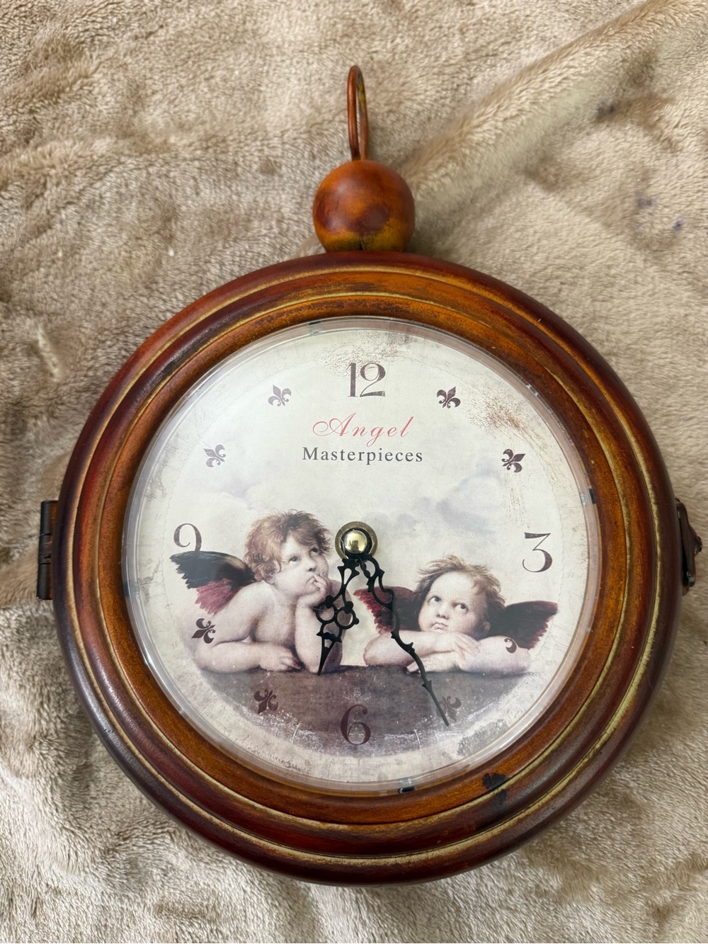 Waltham Double-sided Hanging Quartz Wall clock Featuring Raphael Cherubs Angels